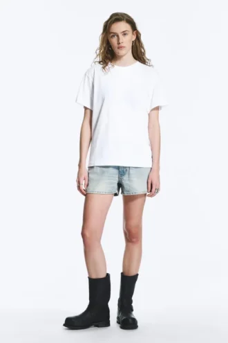 Camiseta de algodón de corte regular y suave – Blanca