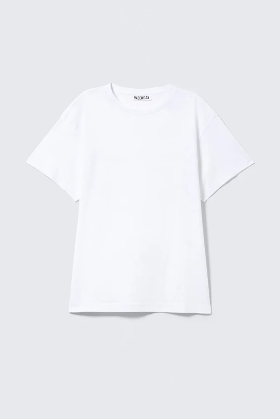 Camiseta de algodón de corte regular y suave – Blanca Camiseta de algodón de corte regular y suave – Blanca