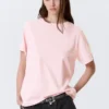 Camiseta de algodón de corte regular y suave – Rosa claro Camiseta de algodón de corte regular y suave – Rosa claro