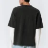 Camiseta de algodón de doble capa – Blanco y negro Camiseta de algodón de doble capa – Blanco y negro