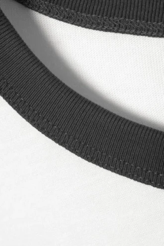 Camiseta de algodón de manga corta con ribetes en contraste – Blanco y negro