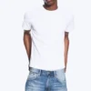 Camiseta de algodón de manga corta encogida – Blanca Camiseta de algodón de manga corta encogida – Blanca