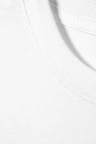 Camiseta de algodón de manga corta encogida – Blanca