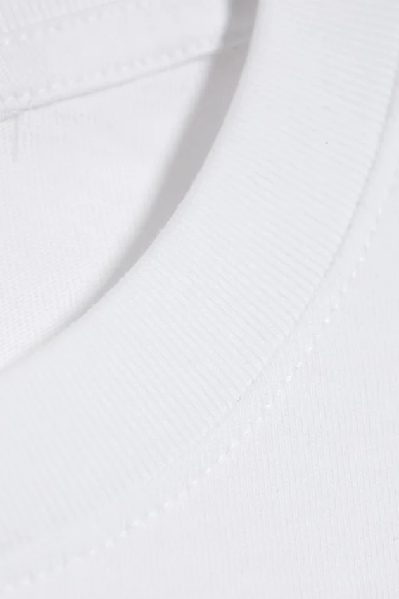 Camiseta de algodón de manga corta encogida – Blanca Camiseta de algodón de manga corta encogida – Blanca