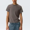 Camiseta de algodón de manga corta encogida – Gris oscuro Camiseta de algodón de manga corta encogida – Gris oscuro
