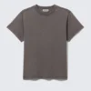 Camiseta de algodón de manga corta encogida – Gris oscuro Camiseta de algodón de manga corta encogida – Gris oscuro