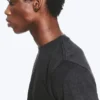 Camiseta de algodón de manga corta encogida – Negro desgastado Camiseta de algodón de manga corta encogida – Negro desgastado