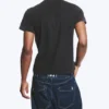 Camiseta de algodón de manga corta encogida – Negro desgastado Camiseta de algodón de manga corta encogida – Negro desgastado