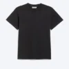 Camiseta de algodón de manga corta encogida – Negro desgastado Camiseta de algodón de manga corta encogida – Negro desgastado