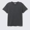 Camiseta de algodón de manga corta encogida – Negro lavado Camiseta de algodón de manga corta encogida – Negro lavado