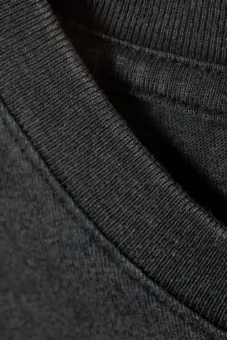 Camiseta de algodón de manga corta encogida – Negro lavado