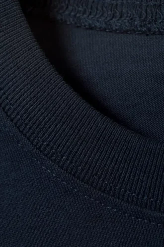 Camiseta de algodón de manga corta oversize – Azul marino