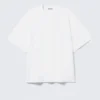 Camiseta de algodón de manga corta oversize – Blanca