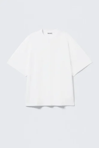 Camiseta de algodón de manga corta oversize – Blanca