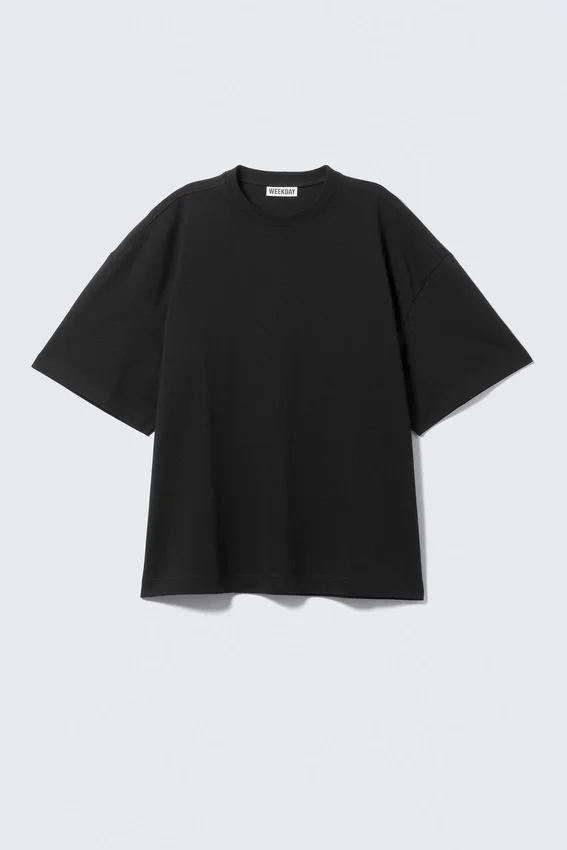 Camiseta de algodón de manga corta oversize – Negro Camiseta de algodón de manga corta oversize – Negro