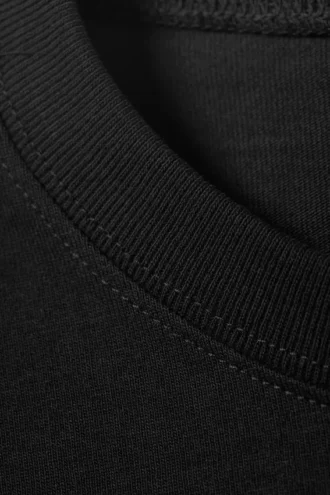Camiseta de algodón de manga corta oversize – Negro