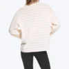 Camiseta de algodón de manga larga – Beige claro – Rayas naranjas Camiseta de algodón de manga larga – Beige claro – Rayas naranjas