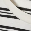 Camiseta de algodón de manga larga – Blanca – Rayas negras