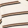Camiseta de algodón de manga larga – Blanco roto – Rayas marrones Camiseta de algodón de manga larga – Blanco roto – Rayas marrones