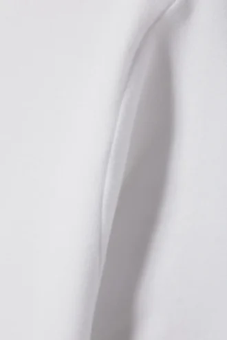 Camiseta de algodón de manga larga con cuello barco – Blanco