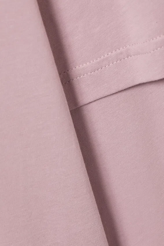 Camiseta de algodón de manga larga con efecto superpuesto – Rosa empolvado claro Camiseta de algodón de manga larga con efecto superpuesto – Rosa empolvado claro