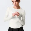 Camiseta de algodón de manga larga con triple capa – Blanca Camiseta de algodón de manga larga con triple capa – Blanca