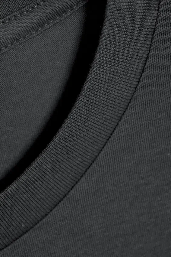 Camiseta de algodón de manga larga encogida – Gris oscuro Camiseta de algodón de manga larga encogida – Gris oscuro