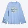 Camiseta de algodón de manga larga estampada – Azul medio – Swan Camiseta de algodón de manga larga estampada – Azul medio – Swan