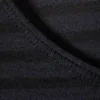 Camiseta de algodón de manga larga – Rayas azul oscuro