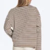 Camiseta de algodón de manga larga – Rayas marrones y blancas Camiseta de algodón de manga larga – Rayas marrones y blancas
