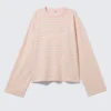 Camiseta de algodón de manga larga – Rayas rosa y amarillas Camiseta de algodón de manga larga – Rayas rosa y amarillas