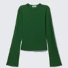 Camiseta de algodón de manga larga – Verde oscuro Camiseta de algodón de manga larga – Verde oscuro