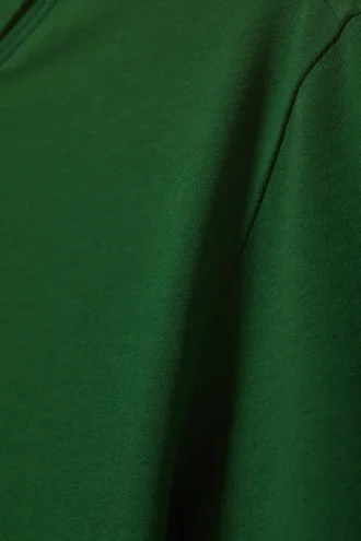 Camiseta de algodón de manga larga – Verde oscuro