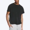 Camiseta de algodón holgada con mangas casquillo – Negro desgastado Camiseta de algodón holgada con mangas casquillo – Negro desgastado