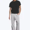 Camiseta de algodón holgada con mangas casquillo – Negro desgastado Camiseta de algodón holgada con mangas casquillo – Negro desgastado