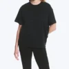 Camiseta de algodón holgada y de corte cuadrado – Rayas azul oscuro