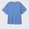 Camiseta de algodón holgada y de corte recto – Azul lavado Camiseta de algodón holgada y de corte recto – Azul lavado