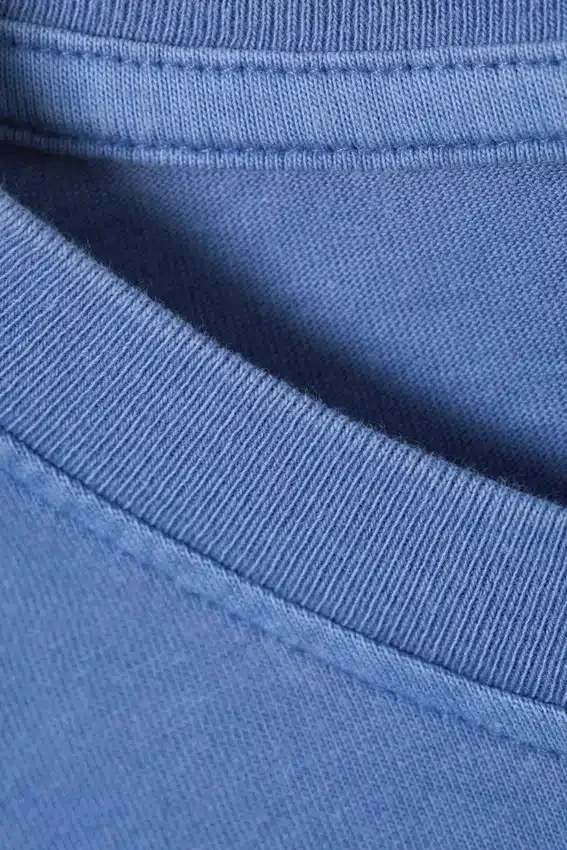 Camiseta de algodón holgada y de corte recto – Azul lavado Camiseta de algodón holgada y de corte recto – Azul lavado