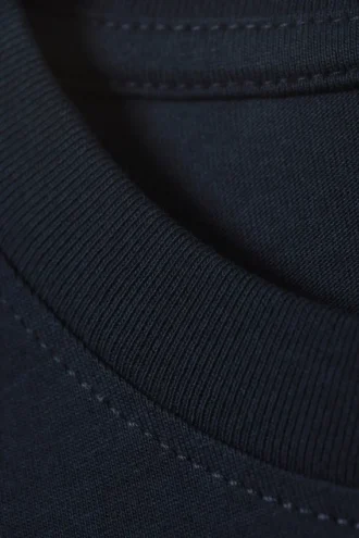 Camiseta de algodón holgada y de corte recto – Azul marino