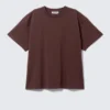 Camiseta de algodón holgada y de corte recto – Burdeos