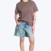 Camiseta de algodón holgada y de corte recto – Gris Camiseta de algodón holgada y de corte recto – Gris