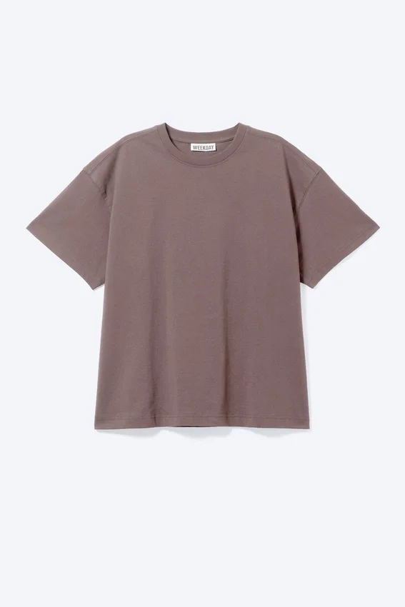 Camiseta de algodón holgada y de corte recto – Gris Camiseta de algodón holgada y de corte recto – Gris