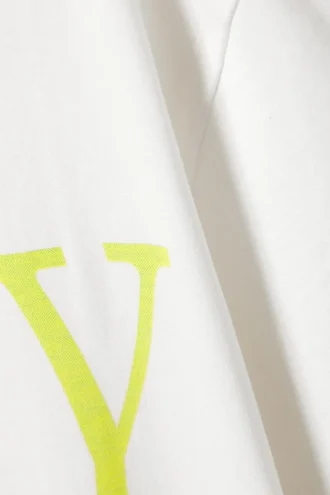 Camiseta de algodón oversize con estampados – Blanca – Fuzzy