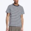 Camiseta de corte clásico – Blanca – Rayas azul marino Camiseta de corte clásico – Blanca – Rayas azul marino