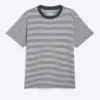 Camiseta de corte clásico – Blanca – Rayas azul marino Camiseta de corte clásico – Blanca – Rayas azul marino