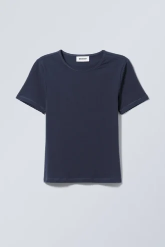 Camiseta de corte entallado – Azul oscuro