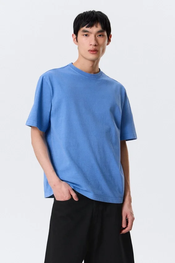 Camiseta de corte holgado – Azul lavado Camiseta de corte holgado – Azul lavado