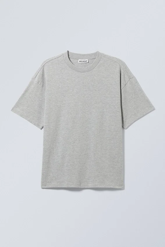 Camiseta de corte holgado – Gris claro Camiseta de corte holgado – Gris claro