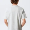 Camiseta de corte holgado – Gris claro jaspeado Camiseta de corte holgado – Gris claro jaspeado