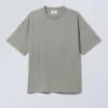 Camiseta de corte holgado – Gris polvoriento Camiseta de corte holgado – Gris polvoriento